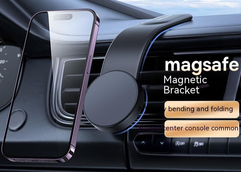 Magnetic Bendable Car Mobile Phone Holder Wireless Charger Phone Holder 15W Car Dash Mount Compatible With Phone