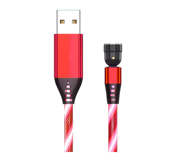 540 Rotate Luminous Magnetic Cable 3A Fast Charging Mobile Phone Charge Cable For LED Micro USB Type C For I Phone Cable